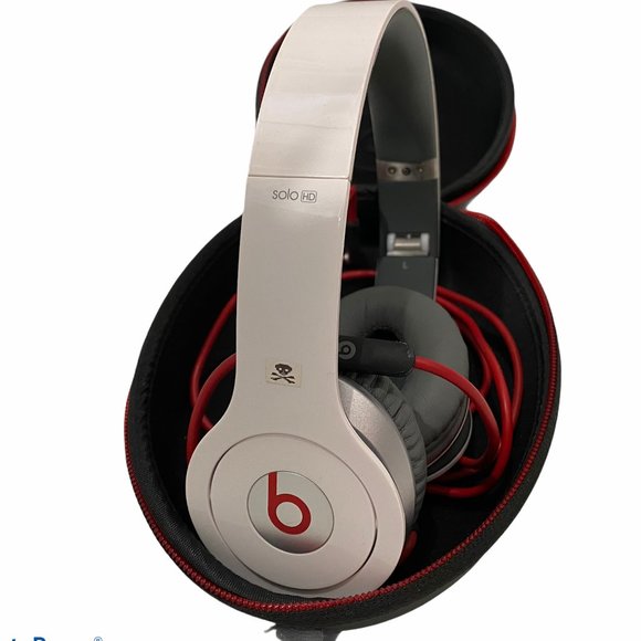 Beats | Headphones | Beats Solo Hd Headphones White Red | Poshmark